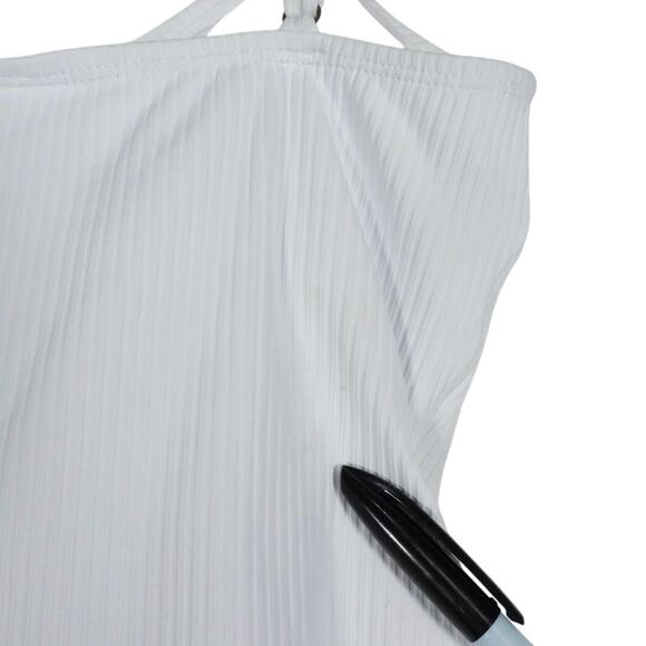 Flawed Andie Swim Women's Small White The Amalfi Ribbed Swimsuit Padded 2127 - Picture 10 of 12